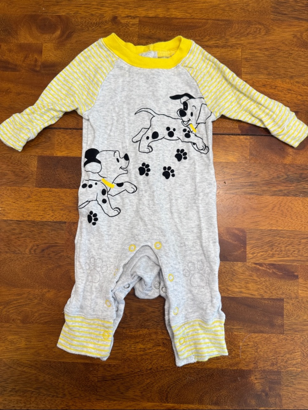 Gray & Yellow Dalmatian Print One-Piece for Kids Lucky & Patch
